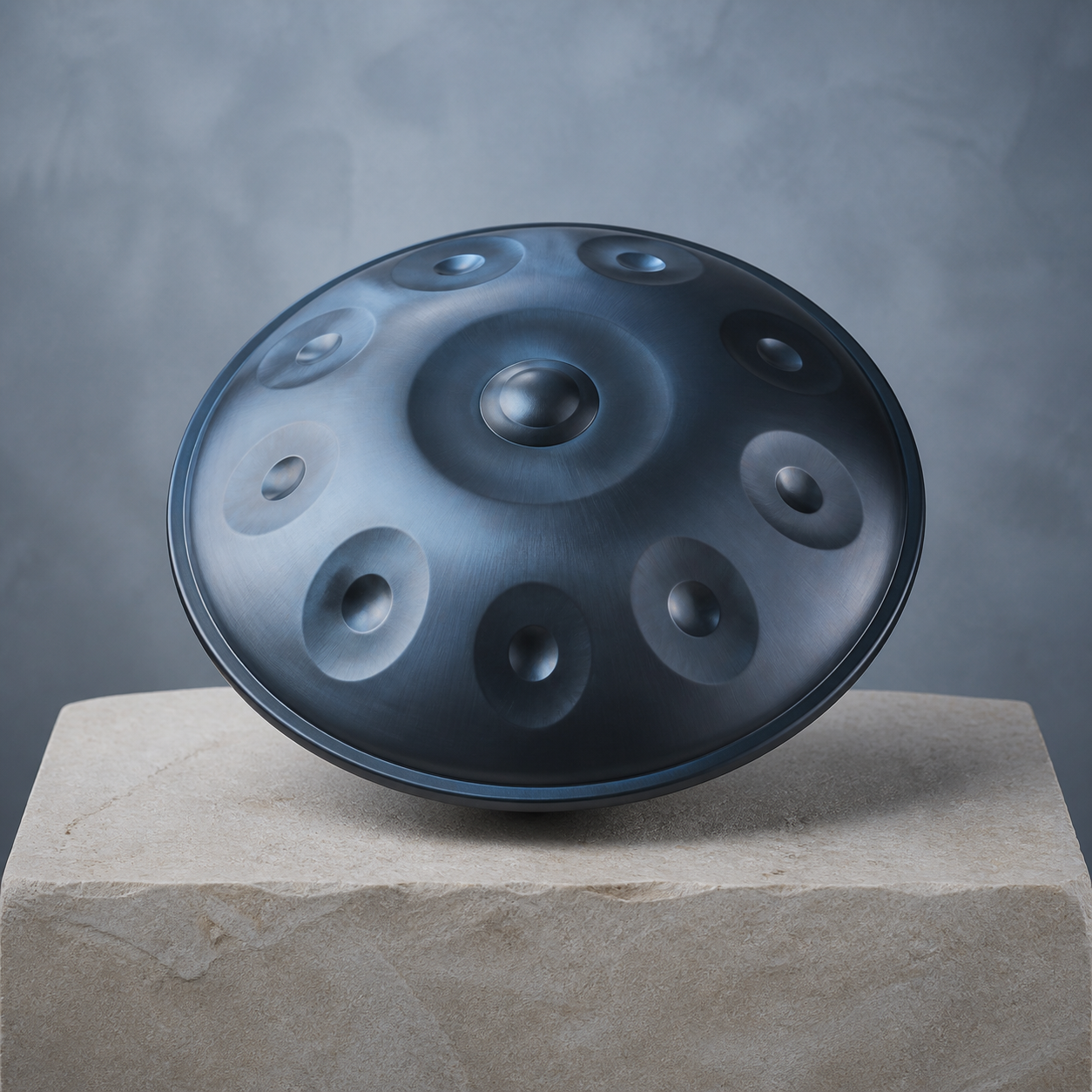 Handpan CELESTIA Eclipse graphite bleu — vue principale originale
