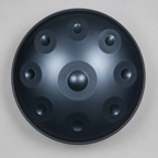 Handpan CELESTIA Eclipse graphite bleu — vue du dessus originale