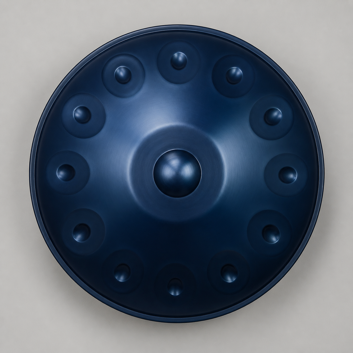 Handpan ELYSIUM bleu — vue du dessus originale