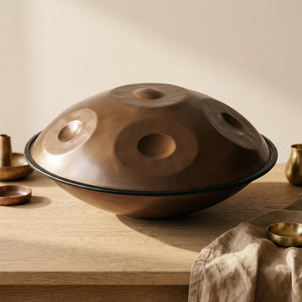 EMBER Bronze 6 notes — photo studio 4, fond ivoire Résonance