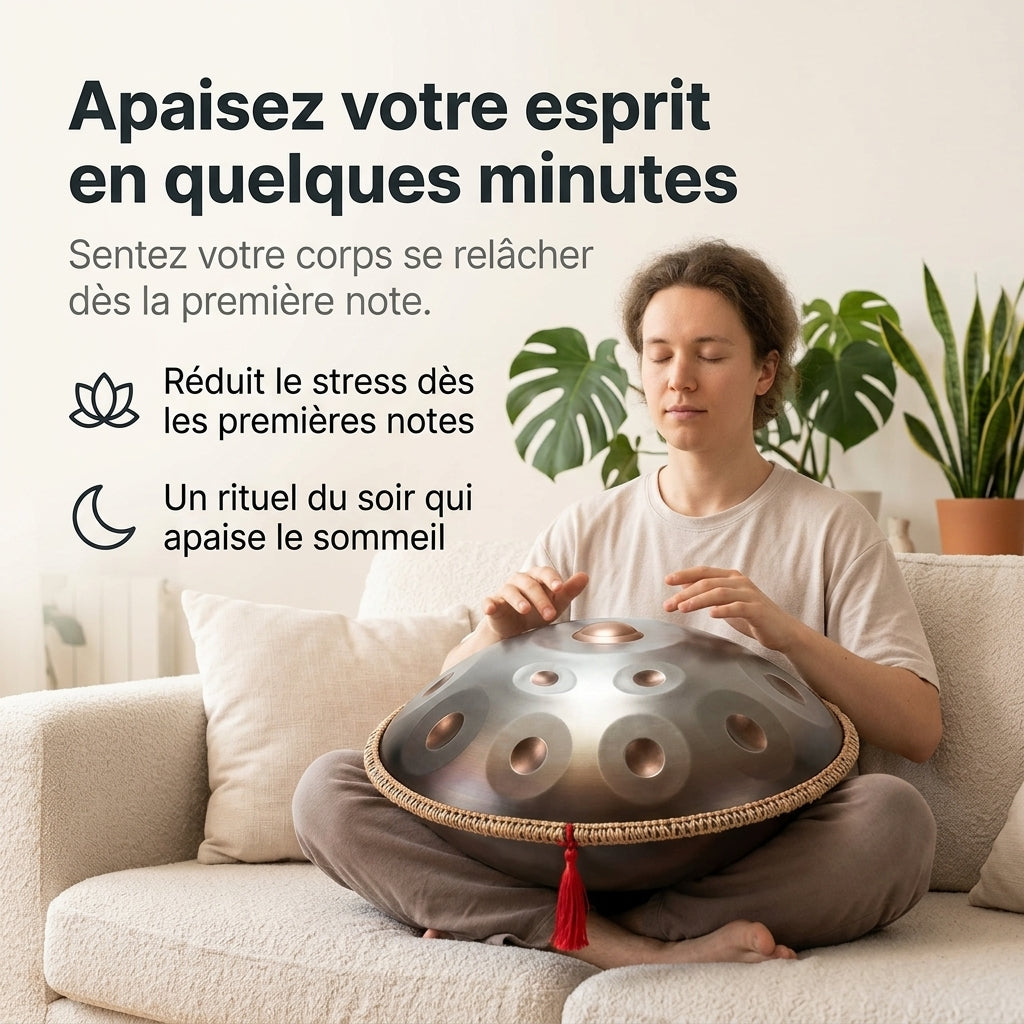 Handpan Chryléo — Ré mineur (D Kurd) en méditation — apaise l'esprit en quelques minutes