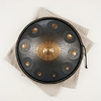 Handpan Elysia — Ré mineur (D Kurd) vu de dessus — disposition des notes