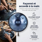 Handpan Évasion Astrale — Ré mineur (D Kurd) façonné et accordé à la main par nos artisans