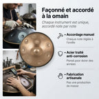 Handpan Exception — Ré mineur (D Kurd) façonné et accordé à la main par nos artisans
