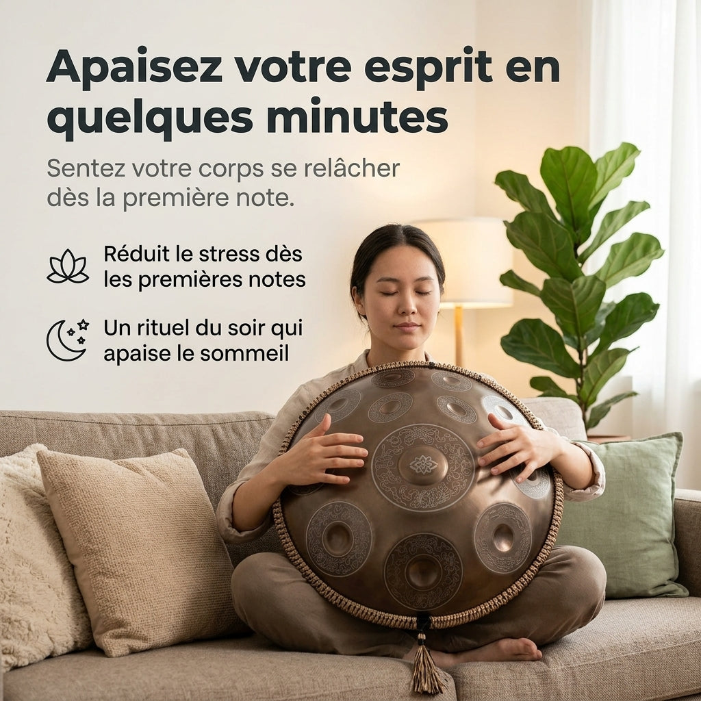 Handpan Lumora — Ré mineur (D Kurd) en méditation — apaise l'esprit en quelques minutes