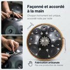 Handpan Lunar — Ré mineur (D Kurd) façonné et accordé à la main par nos artisans