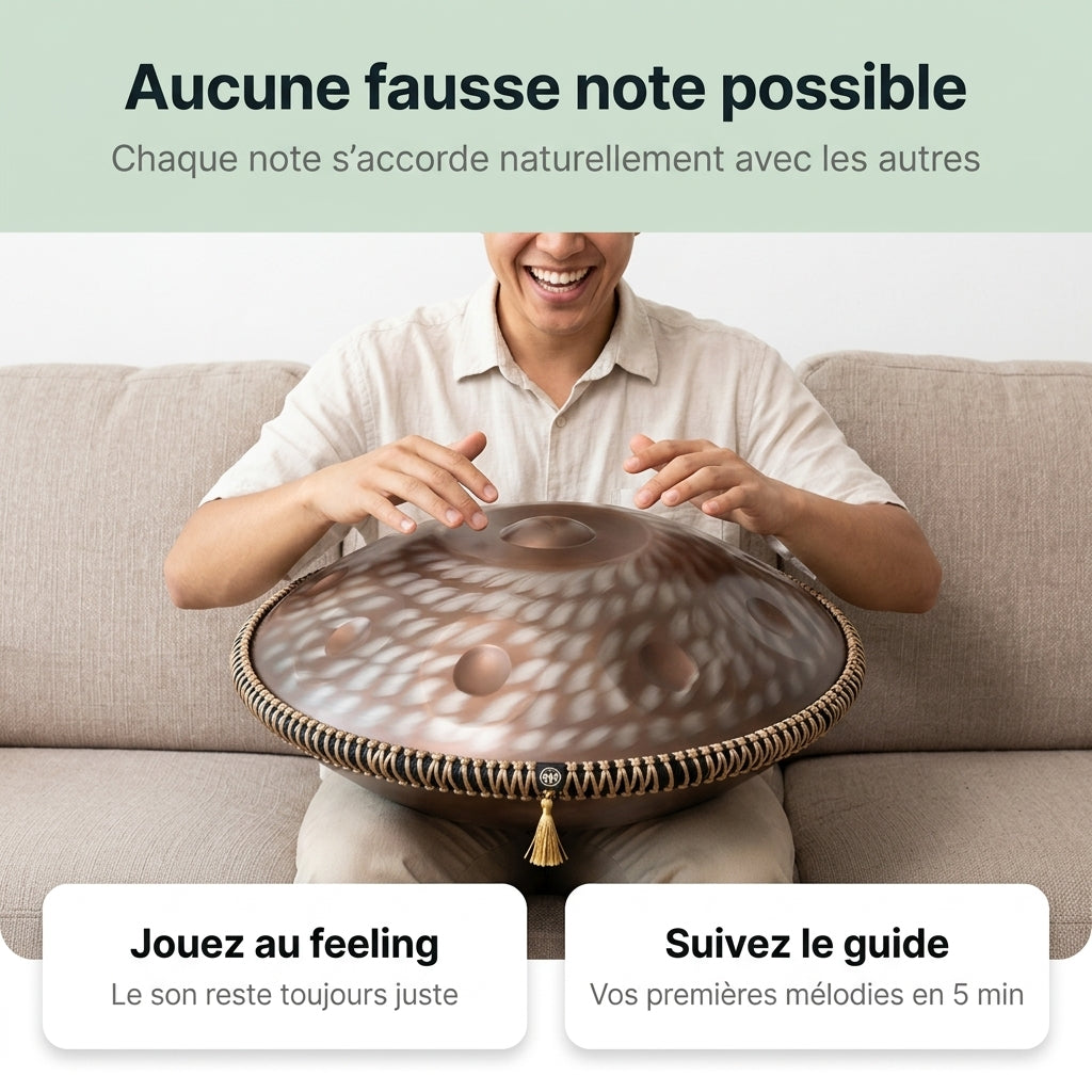 Handpan Orion — Ré mineur (D Kurd) — aucune fausse note possible, chaque note s'accorde