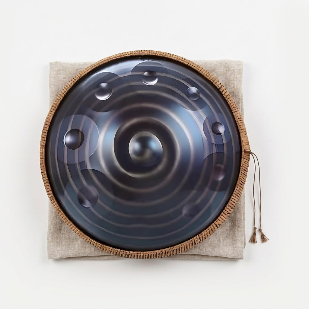 Handpan Voyage Intérieur — Ré mineur (D Kurd) vu de dessus — disposition des notes