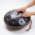 Handpan Voyage Intérieur — Ré mineur (D Kurd) — gros plan, prêt à jouer