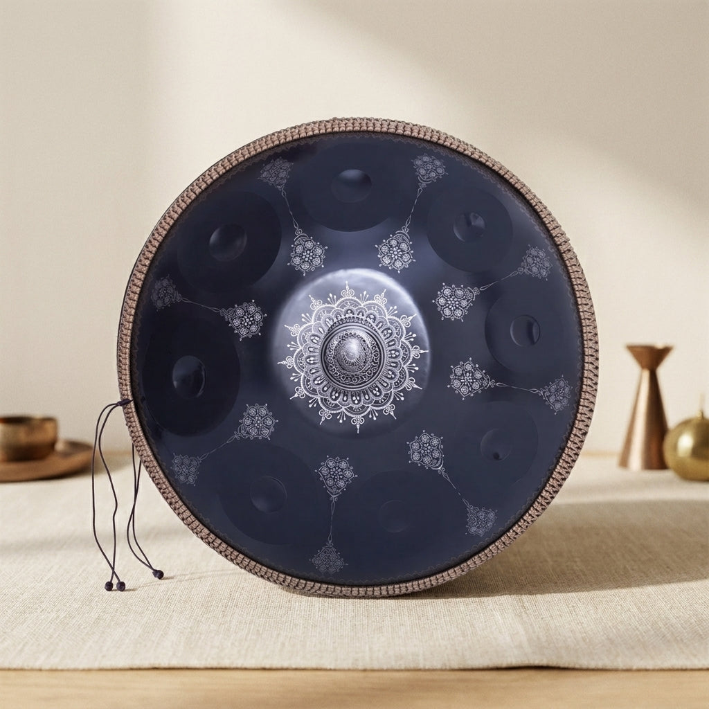 MANDALA Bleu Do majeur 9–12 notes — photo studio 1, fond ivoire Résonance