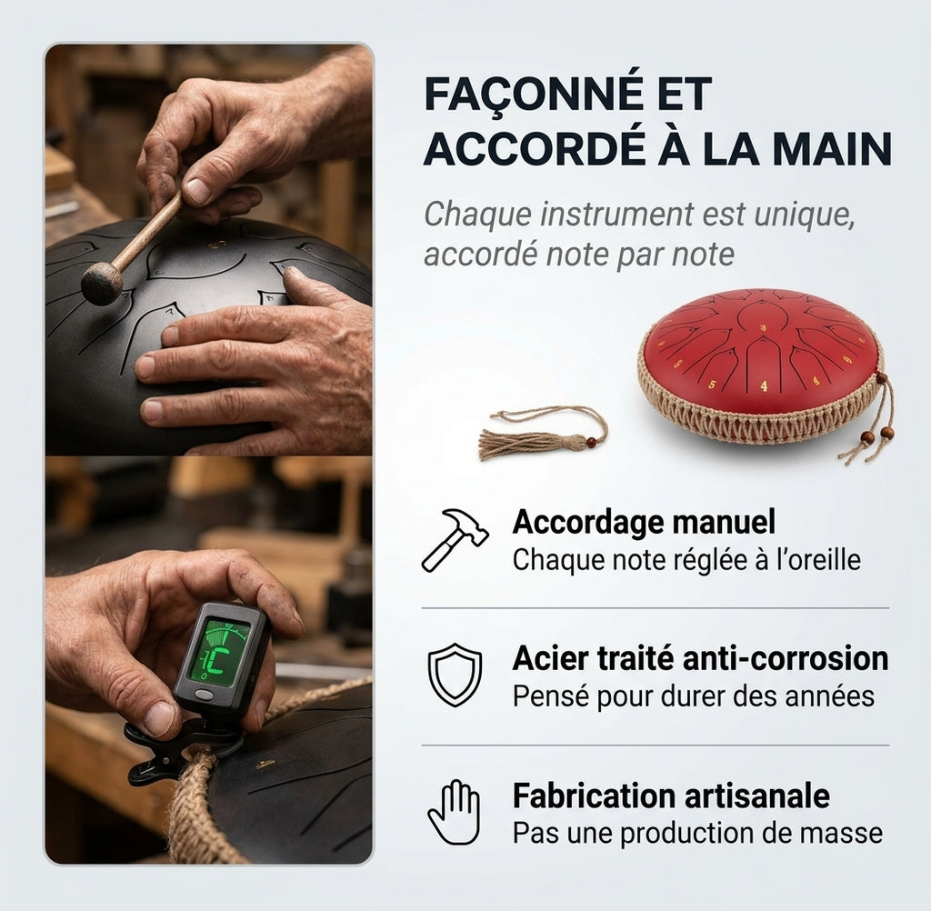 Tongue Drum Atlas Mélodie façonné et accordé à la main par nos artisans