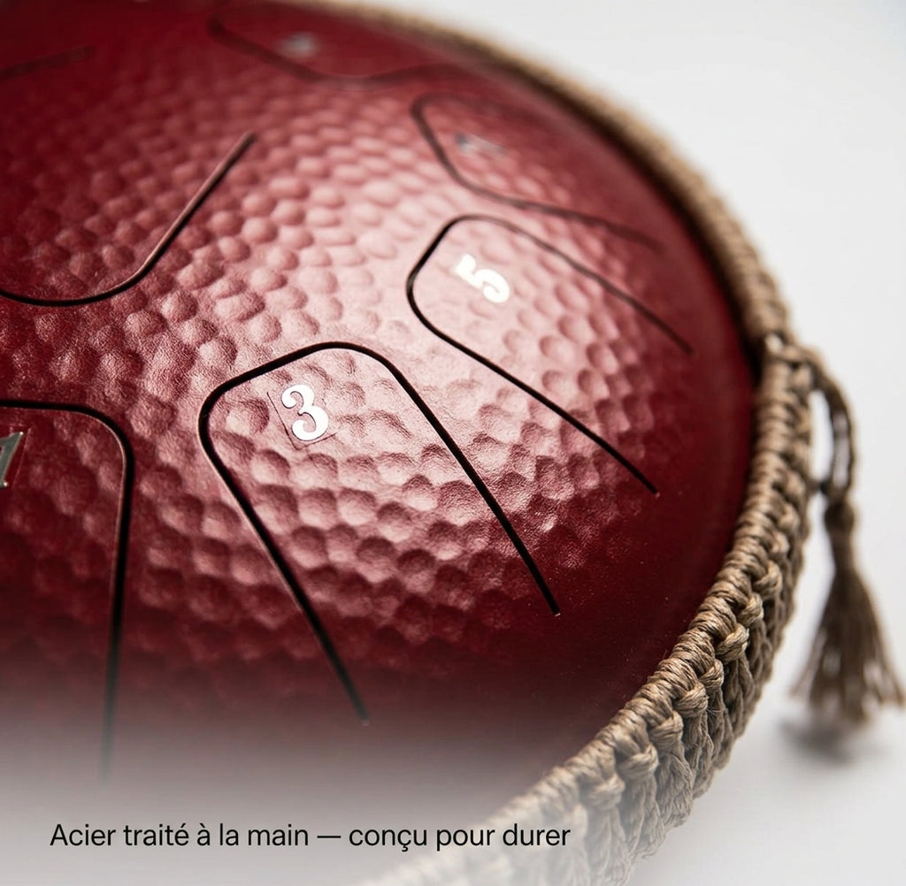 Acier traité à la main du Tongue Drum Éclat Nomade — conçu pour durer