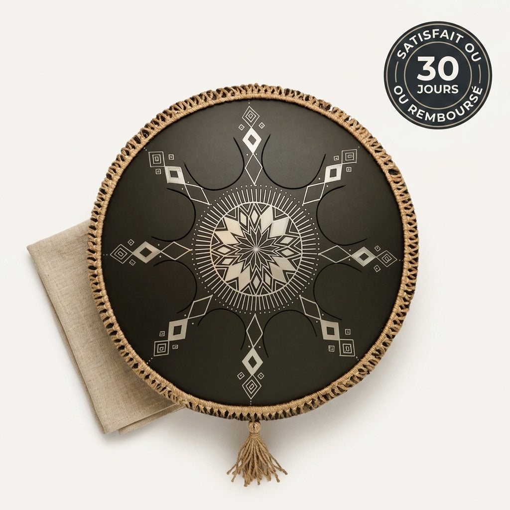 Tongue Drum Lunar — vue studio, garantie satisfait ou remboursé 30 jours