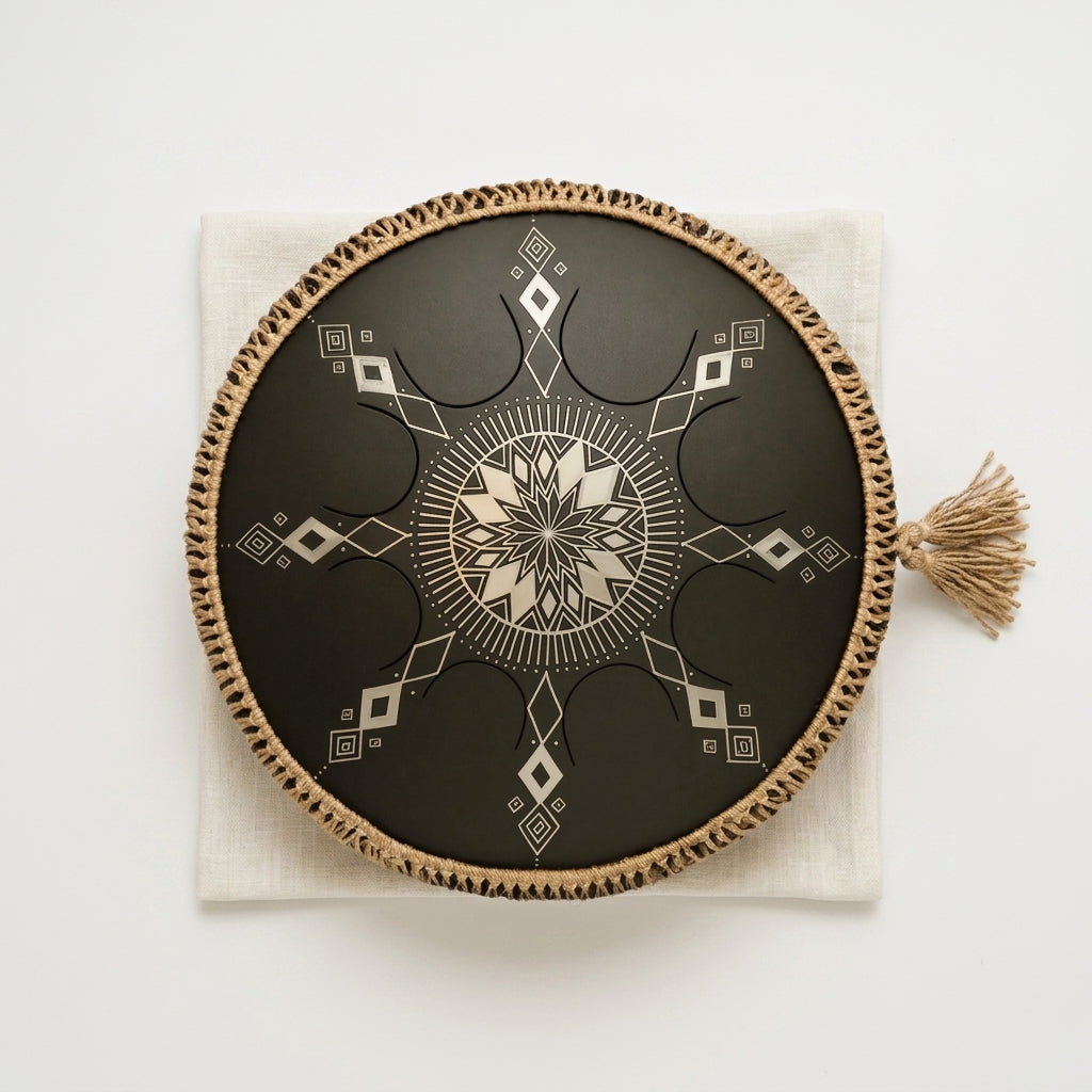 Tongue Drum Lunar vu de dessus — disposition des notes