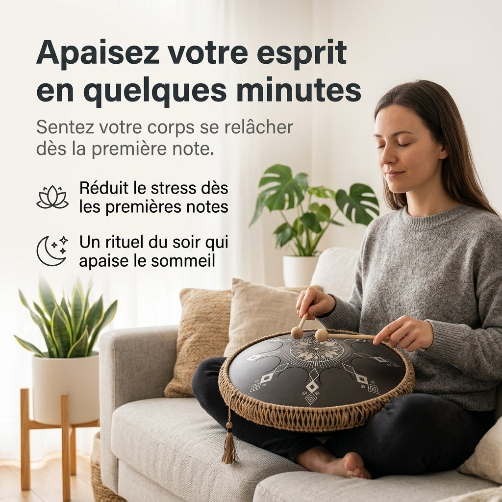 Tongue Drum Lunar en méditation — apaise l'esprit en quelques minutes