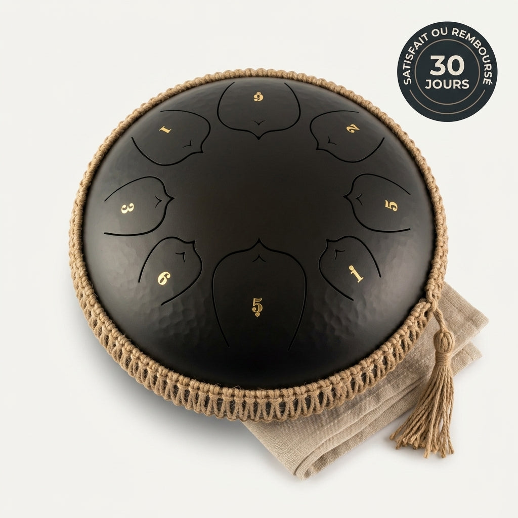 Tongue Drum Océan Serein — vue studio, garantie satisfait ou remboursé 30 jours