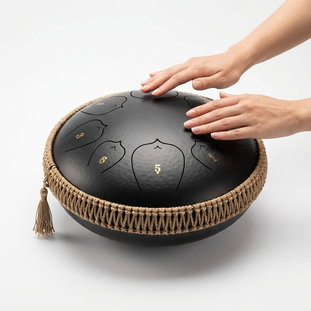 Tongue Drum Océan Serein — gros plan, prêt à jouer