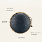 Tongue Drum Rêve Éthéré — accordé à la main, acier traité, 432/440 Hz