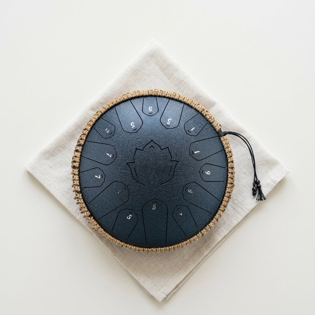Tongue Drum Rêve Éthéré vu de dessus — disposition des notes