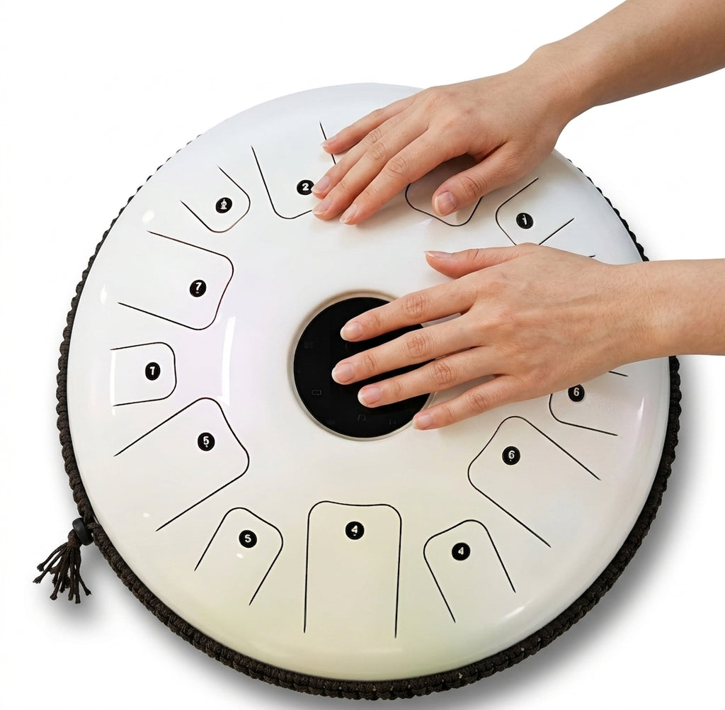 Tongue Drum Zenara — gros plan, prêt à jouer