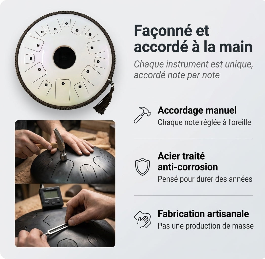 Tongue Drum Zenara façonné et accordé à la main par nos artisans