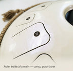 Acier traité à la main du Tongue Drum Zenara — conçu pour durer